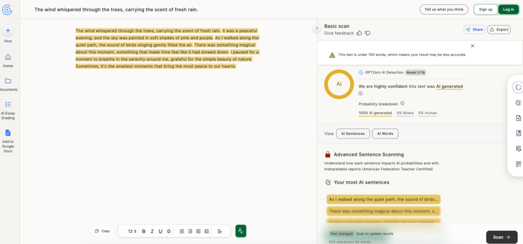 Tool 4: GPTZero: Best AI Detector for Education & Batch Scanning