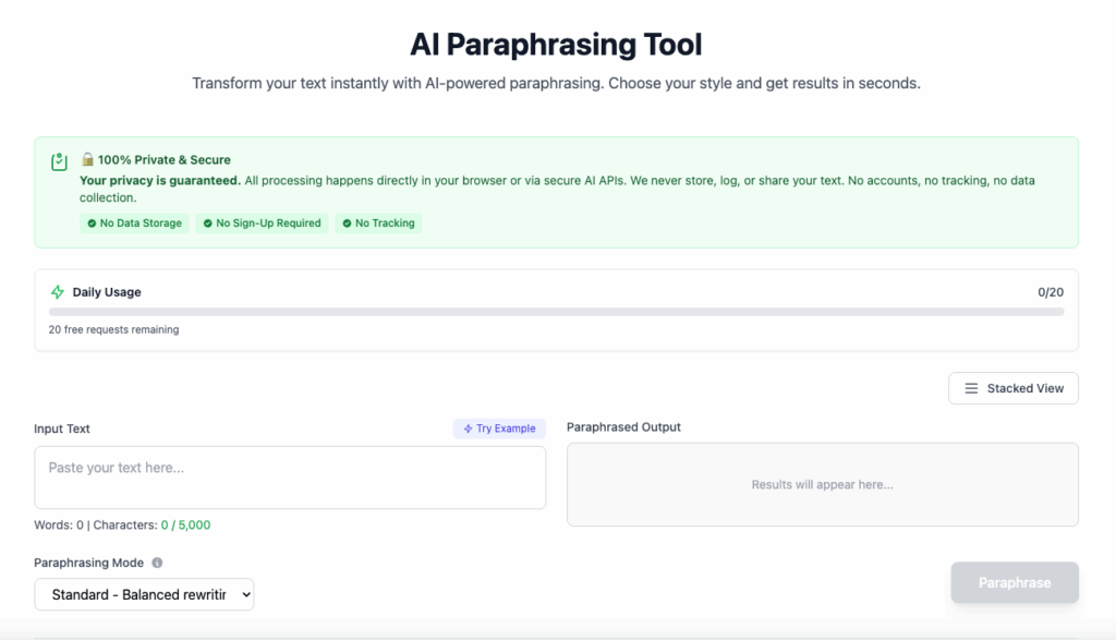 Tool 5: QuickParaphrase – Lightweight AI Text Rewriter Free for All Devices