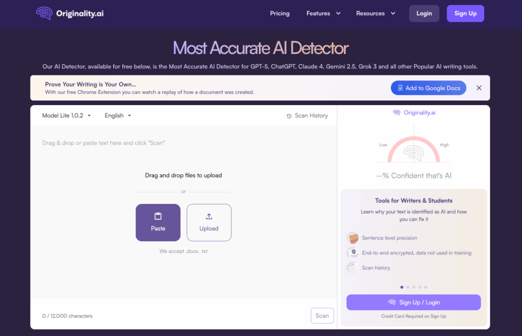Tool 3 - Originality.ai: Measuring Accuracy for AI-Generated Content Detection