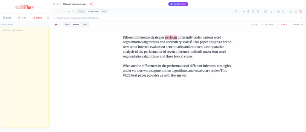 Tool 4: EditFlow AI – AI Text Rewriter Free with Advanced Editing Features