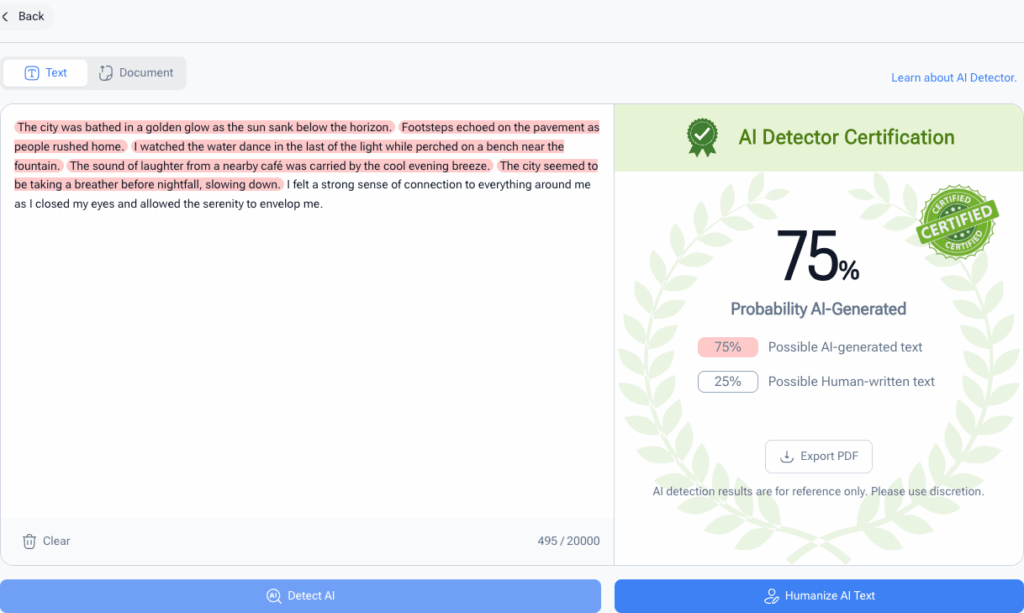 Tool 2 - AIDetector: Does It Live Up to “Are AI Detectors Accurate” Hype?