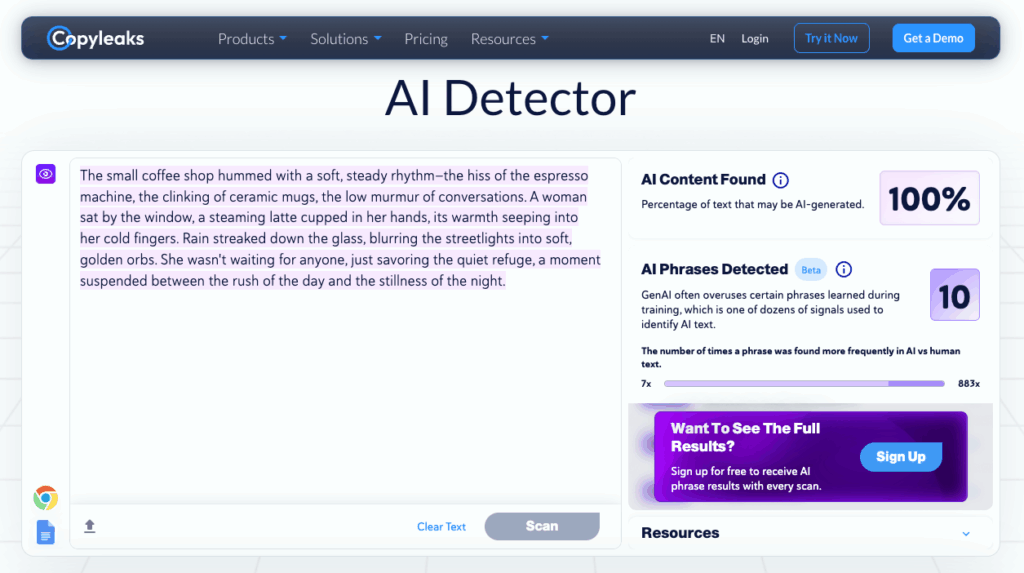 Tool 5 - Copyleaks AI Detector: Assessing Its Accuracy in Identifying AI Text
