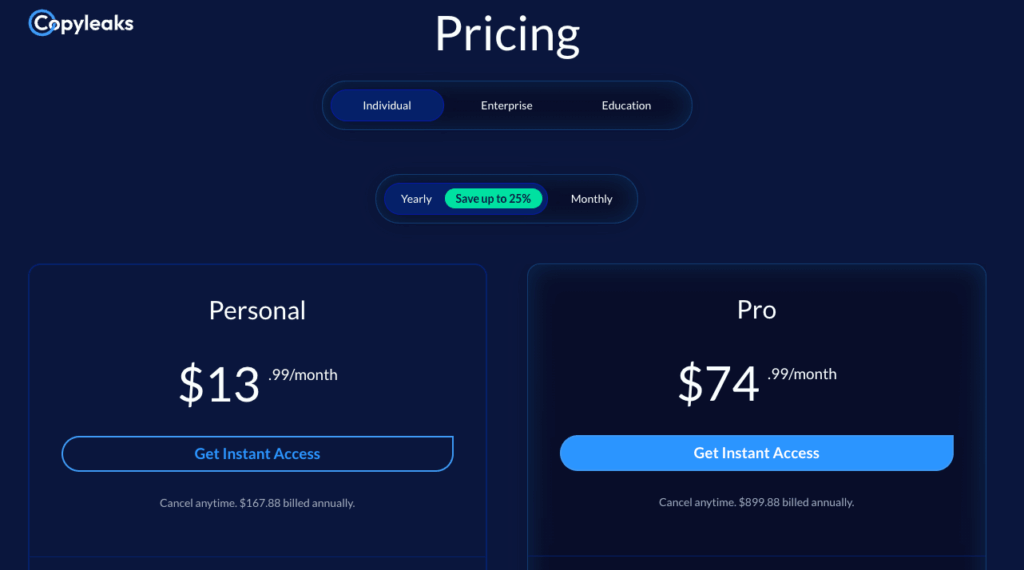 Pricing Plans of Copyleaks AI Detector: Value for Money?