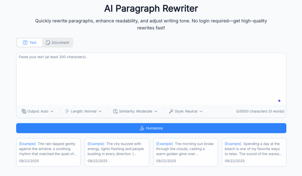 Tool 1: NoteGPT – The Most User-Friendly AI Text Rewriter Free