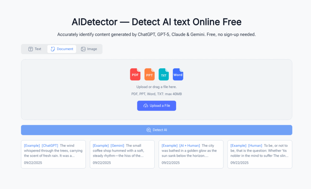 Tool 3: AIDetector – Best AI Text Rewriter Free for SEO-Optimized Content