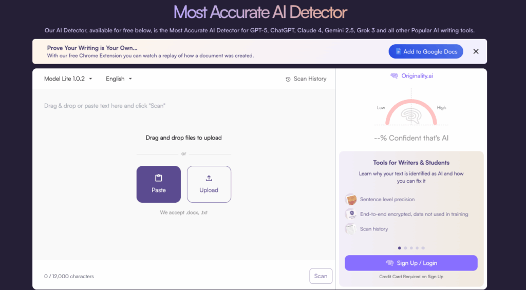 Tool 3: Originality.ai: Accurate AI Detection for Content Creators & Marketers
