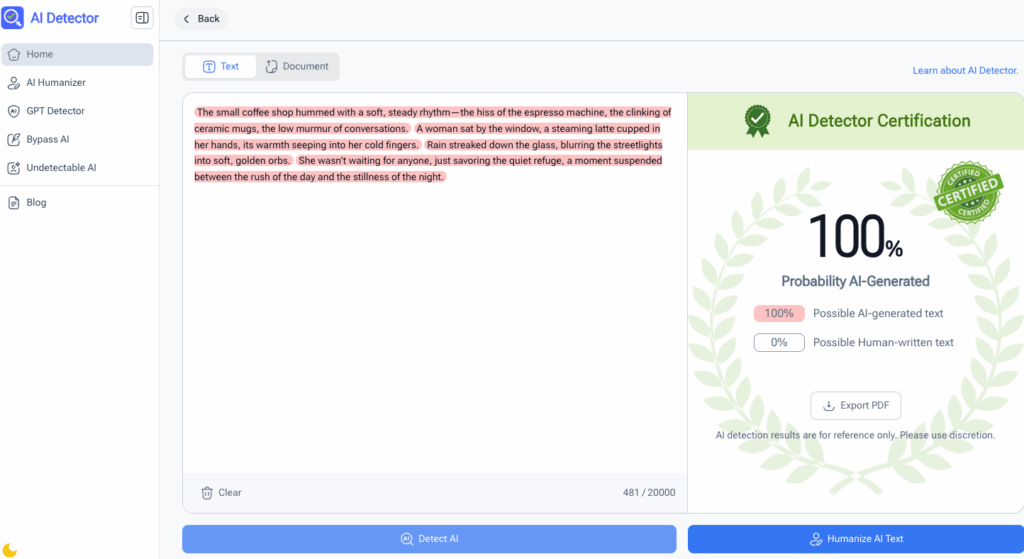 Tool 1: AI Detector: Features & How to Use It to Detect AI Writing