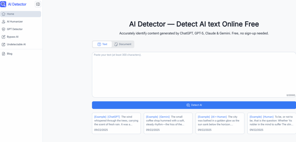 Tool 1: AI Detector: Features & How to Use It to Detect AI Writing
