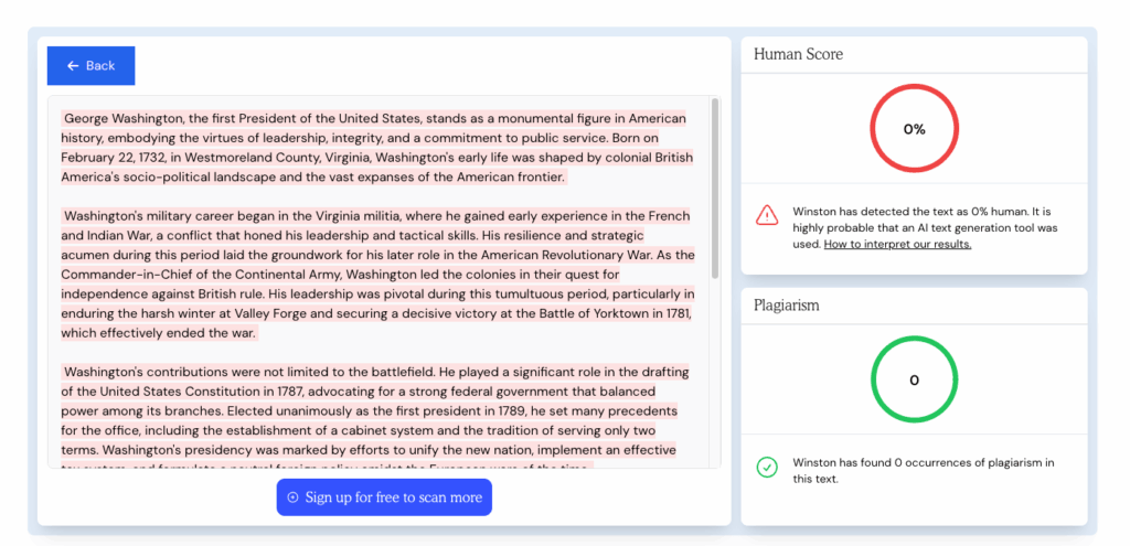 Review 4: Winston AI – Education-Tailored AI Checker for Teachers with 99.98% Precision