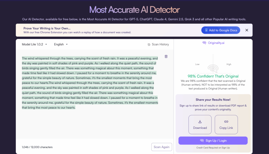 Tool 3: Originality.ai: Accurate AI Detection for Content Creators & Marketers