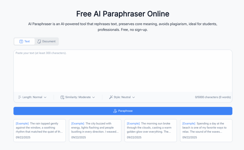 Tool 2: AI Detector – The Best AI Paraphrasing Tool for Academic Writing