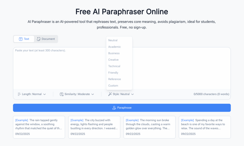 Tool 2: AI Detector – The Best AI Paraphrasing Tool for Academic Writing