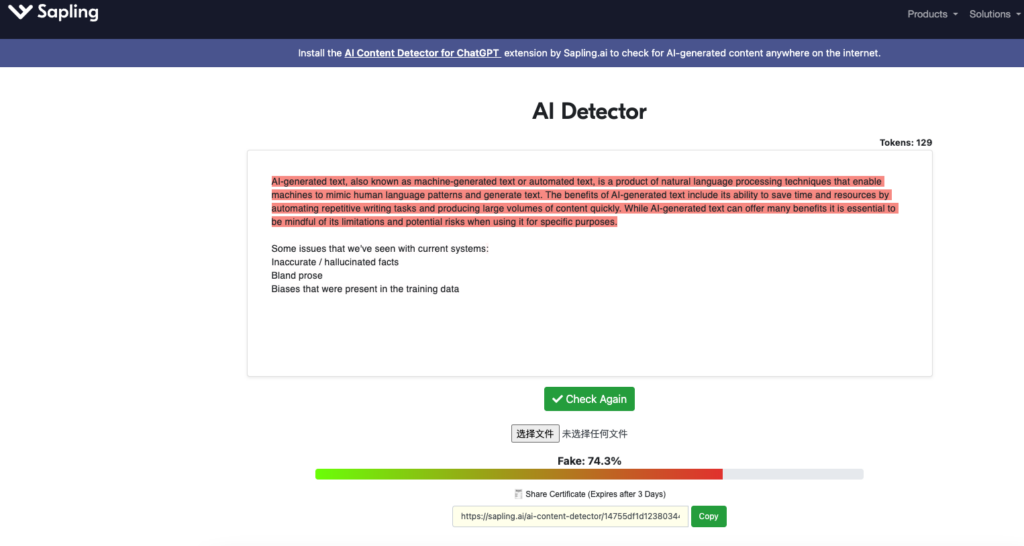 Tool 5: Sapling AI Detector: Best Enterprise-Grade AI Detector for Multilingual Use